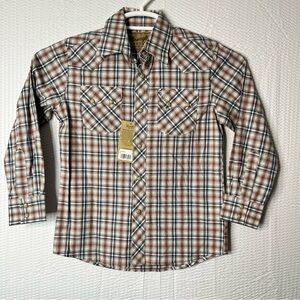 NEW Wrangler Retro Plaid Pearl Snap Western Shirt Size M